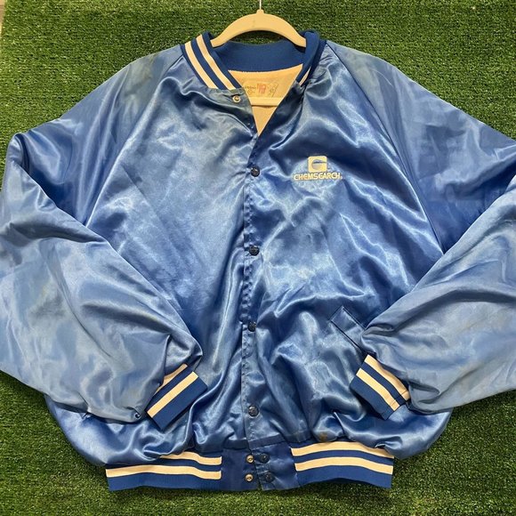 Vintage 90s Chemical Logo Essential Satin Bomber Jacket - Picture 1 of 5